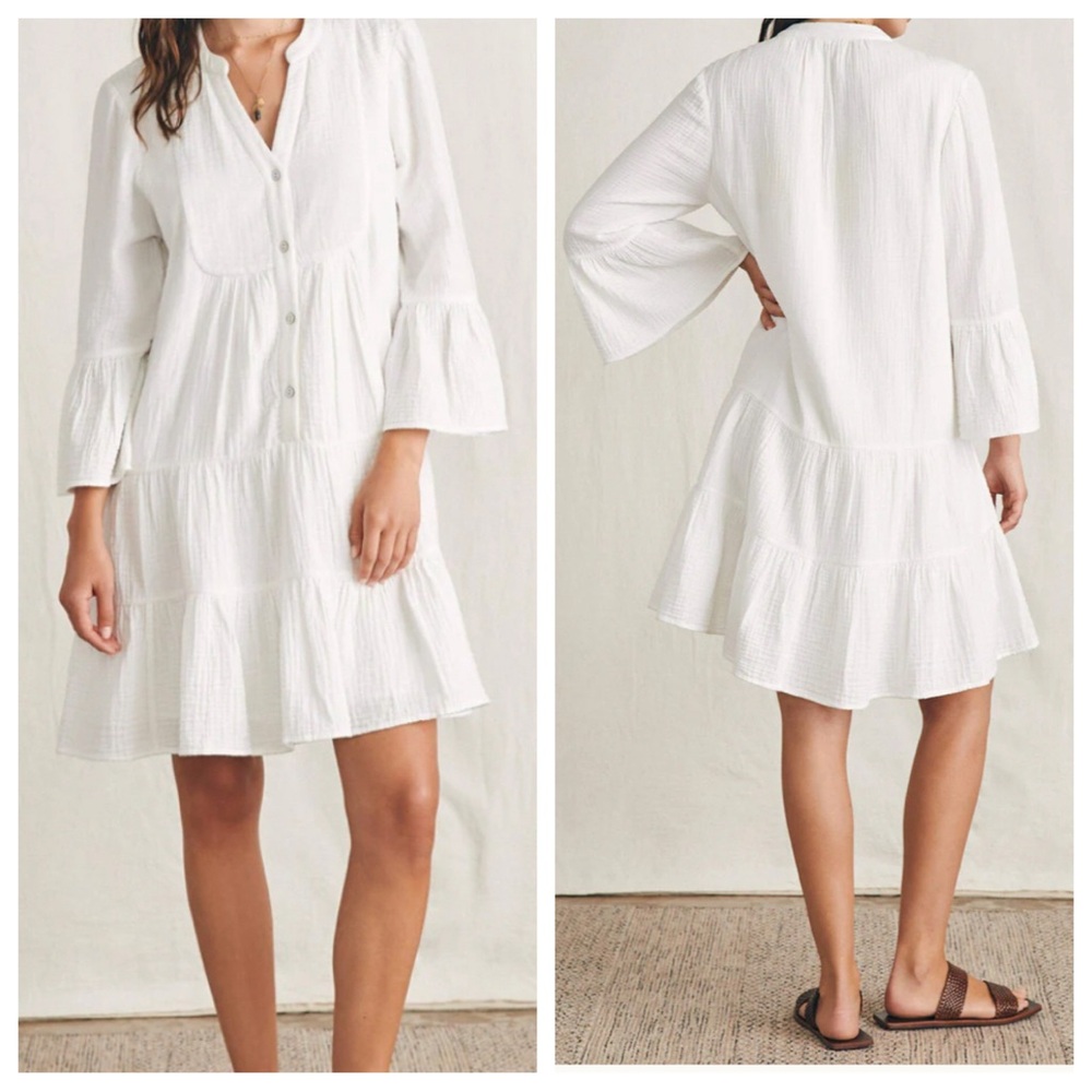 Faherty Dream Cotton Gauze Kasey Dress White